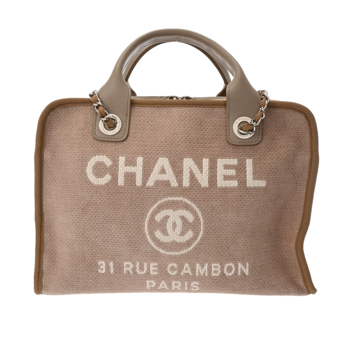 シャネル ドーヴィル ボーリングバッグ ベージュ A92750 キャンバス