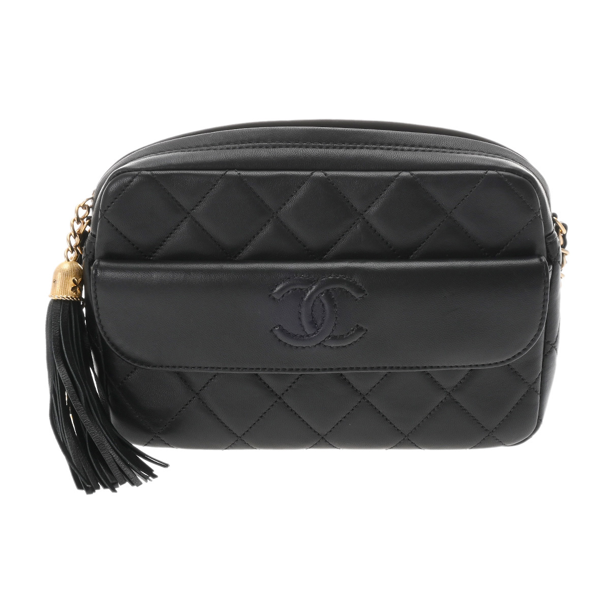 シャネル マトラッセ フリンジチェーンショルダー ブラック AS1823