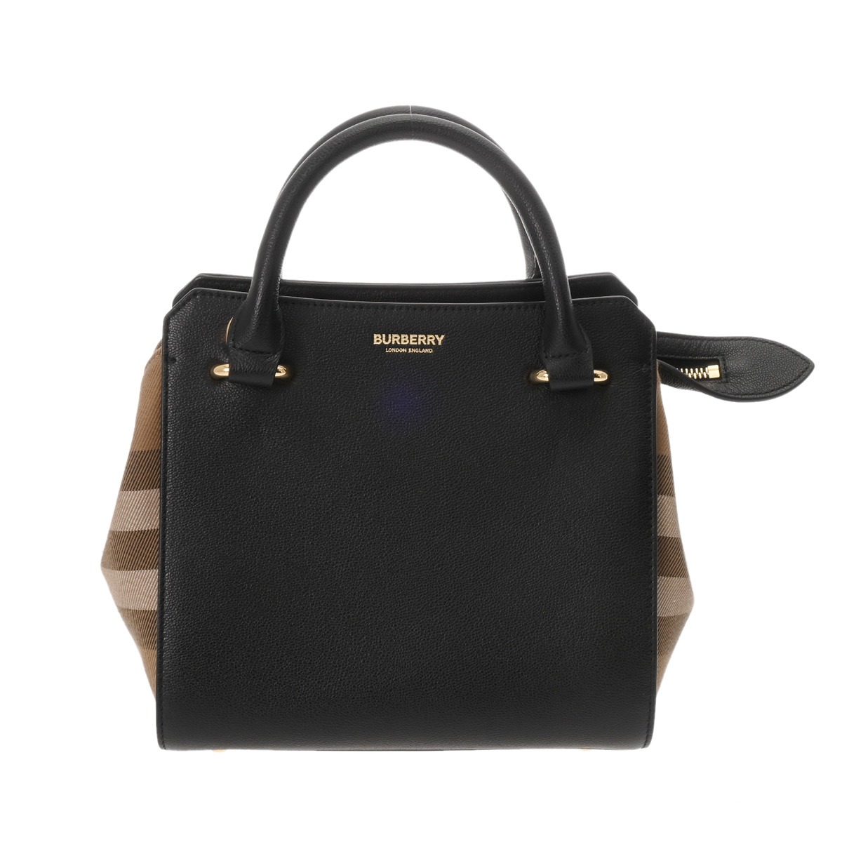 バーバリー 2way ハンドバッグ ブラック/ブラウン 8084024 レザー