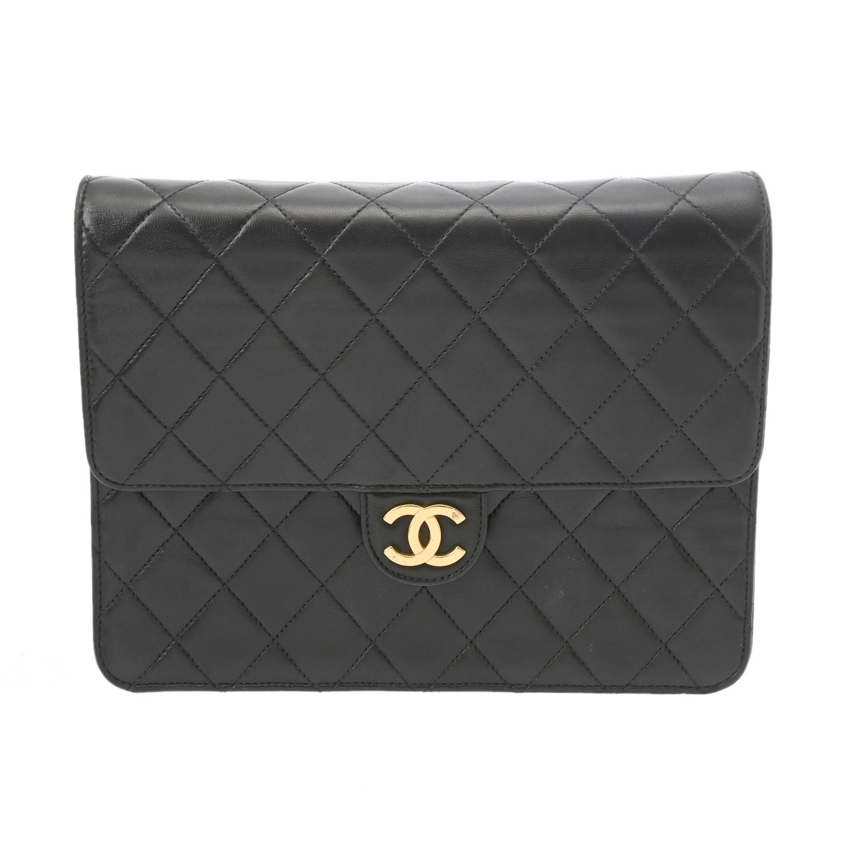 シャネル マトラッセ プッシュロック チェーンショルダー ブラック