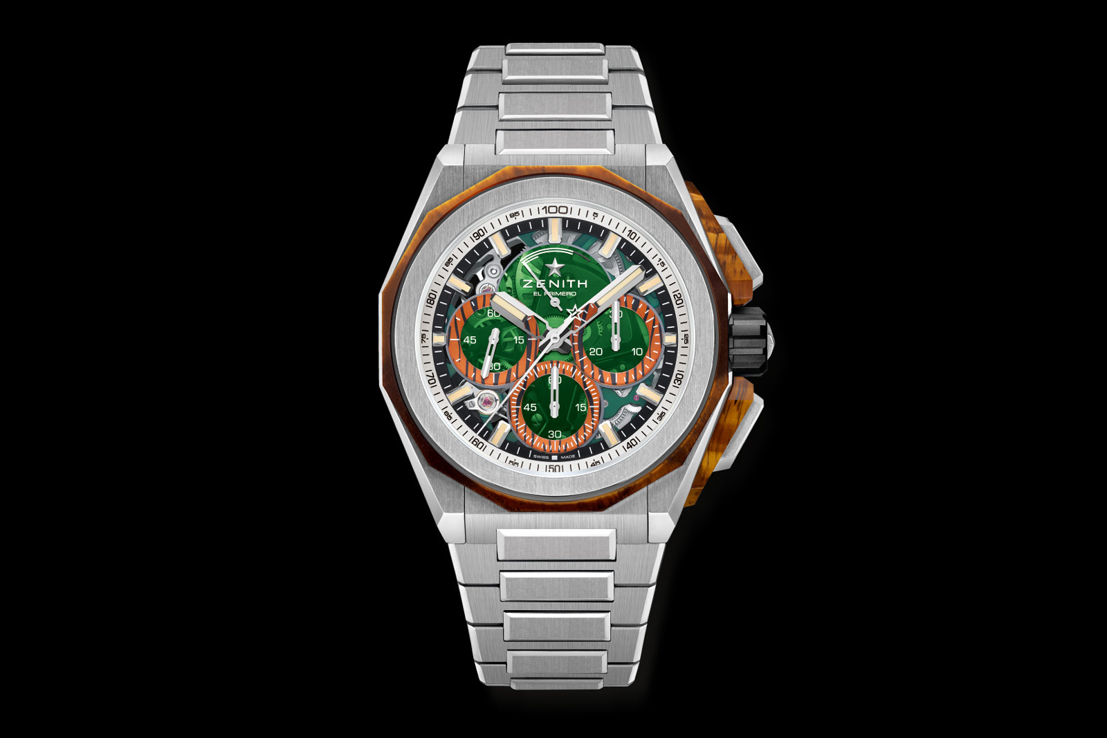 Zenith's 1/100th Second Chronograph Inlaid with Tiger's Eye | SJX
