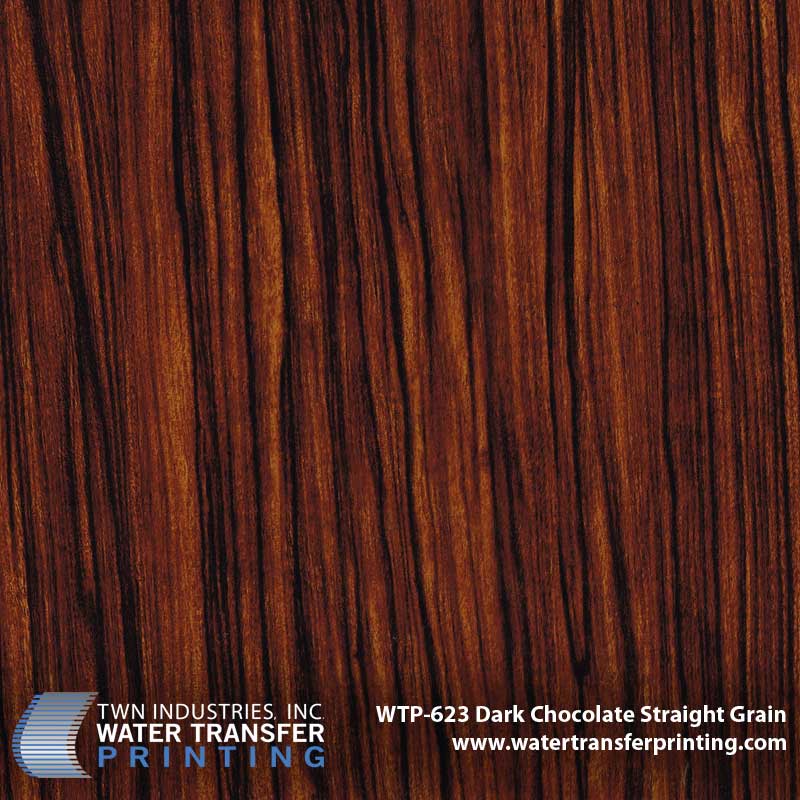Dark Chocolate Straight Grain Hydrographic Film - WTP-623 | TWN