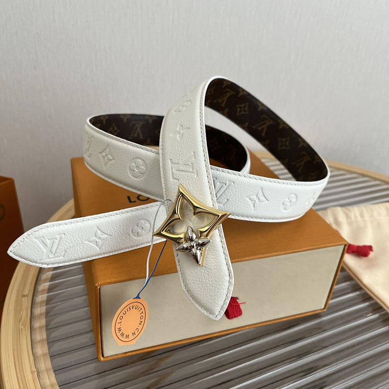 ルイヴィトン ベルト・フラワーグラム 30MM リバーシブル ブラウン