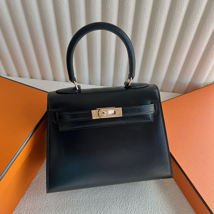 エルメス ケリー風 ミニバッグ HERMES ケリー20 外縫い 黒 ブラック