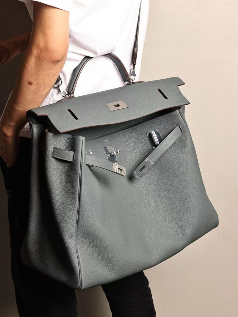 エルメス ケリー50 定価 HERMES ケリー50 メンズ ブルーオラージュ