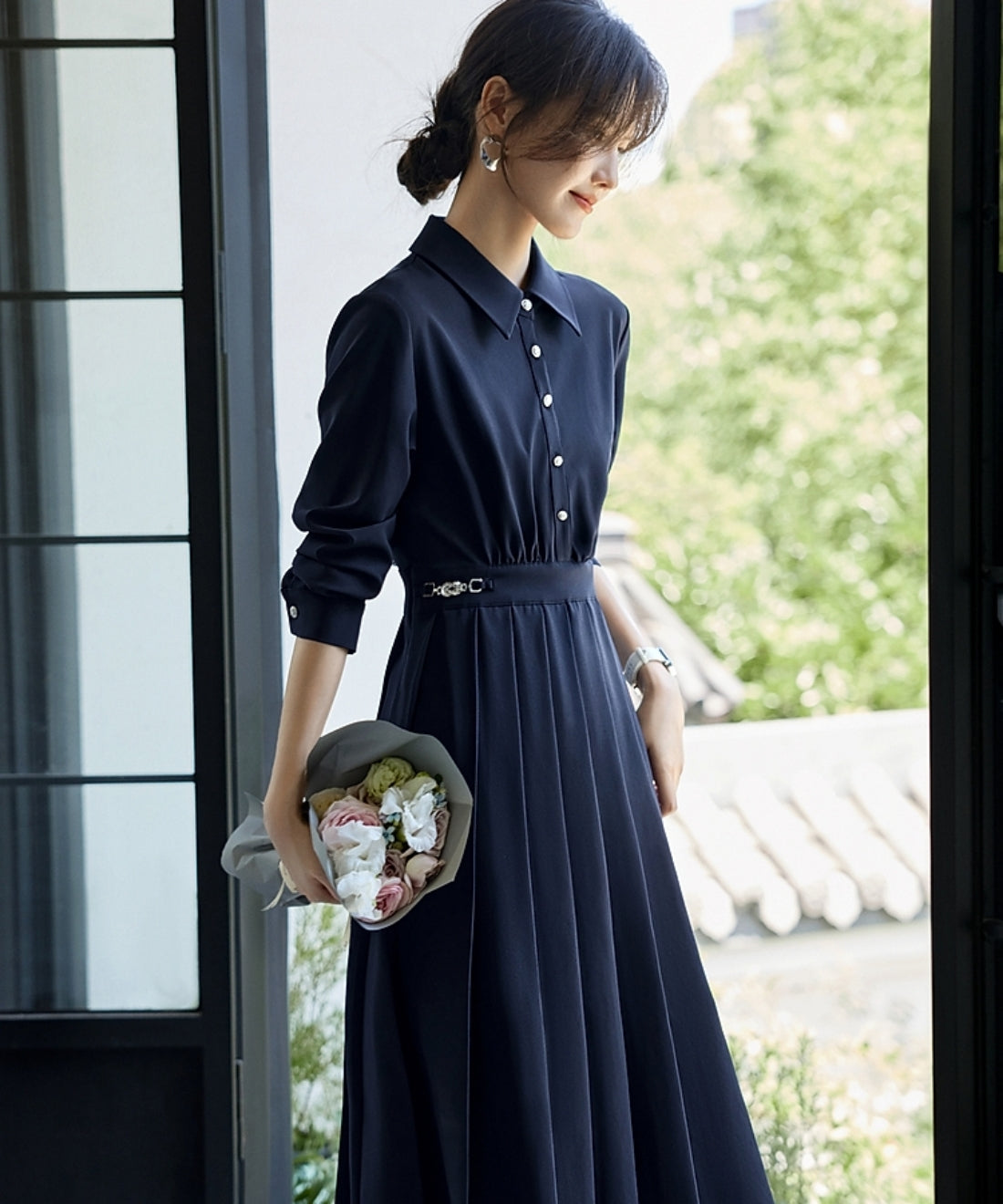 プリーツシャツロングワンピース – weMALL