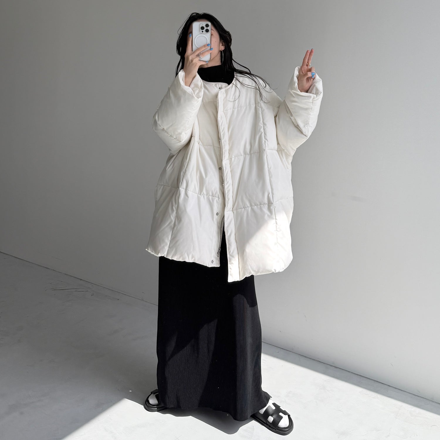 選べるポケット】perfect silhouette down / ivory （パーフェクト