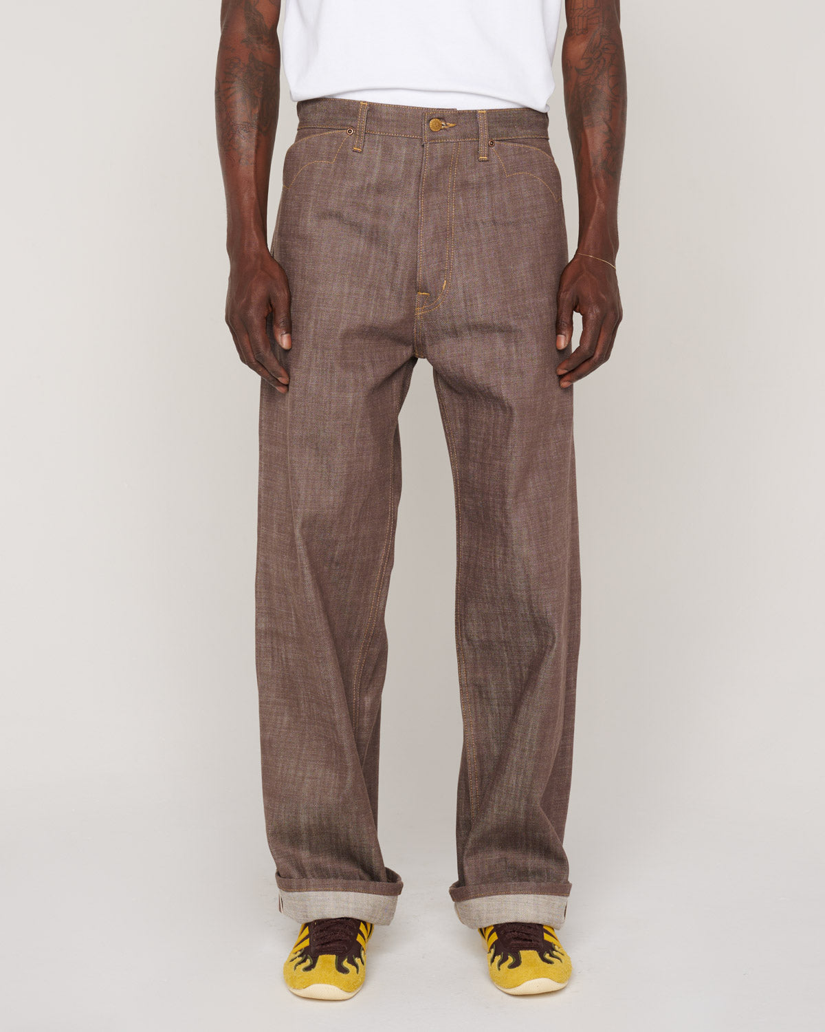 Type 00 14.5oz Selvedge Denim Pant - Brown – Brain Dead