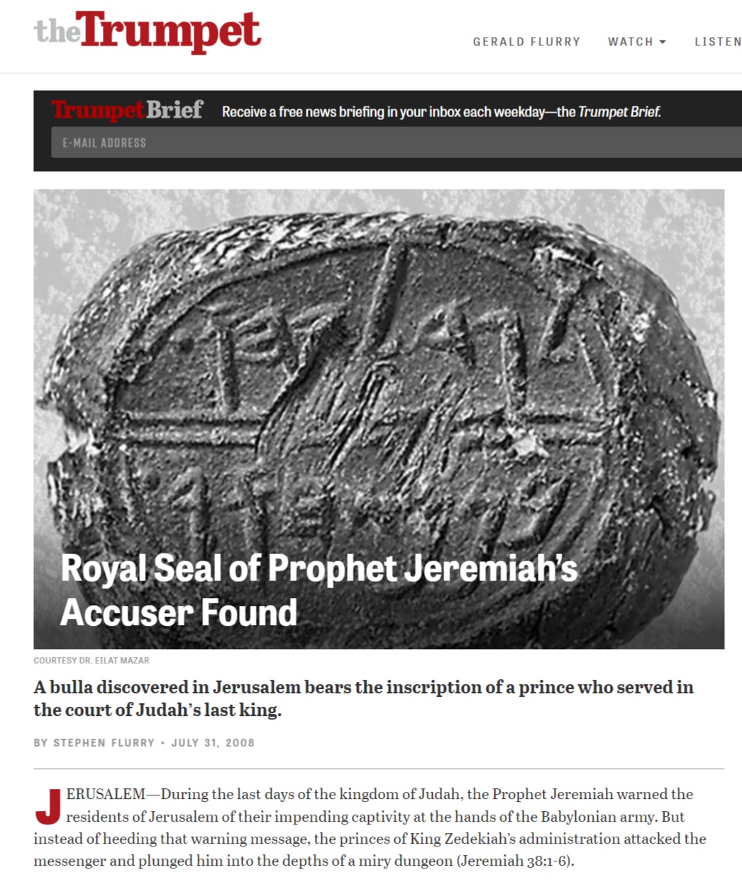 旧約聖書「エレミヤ書」の”史実”を裏付ける遺物が発見された！／遠野