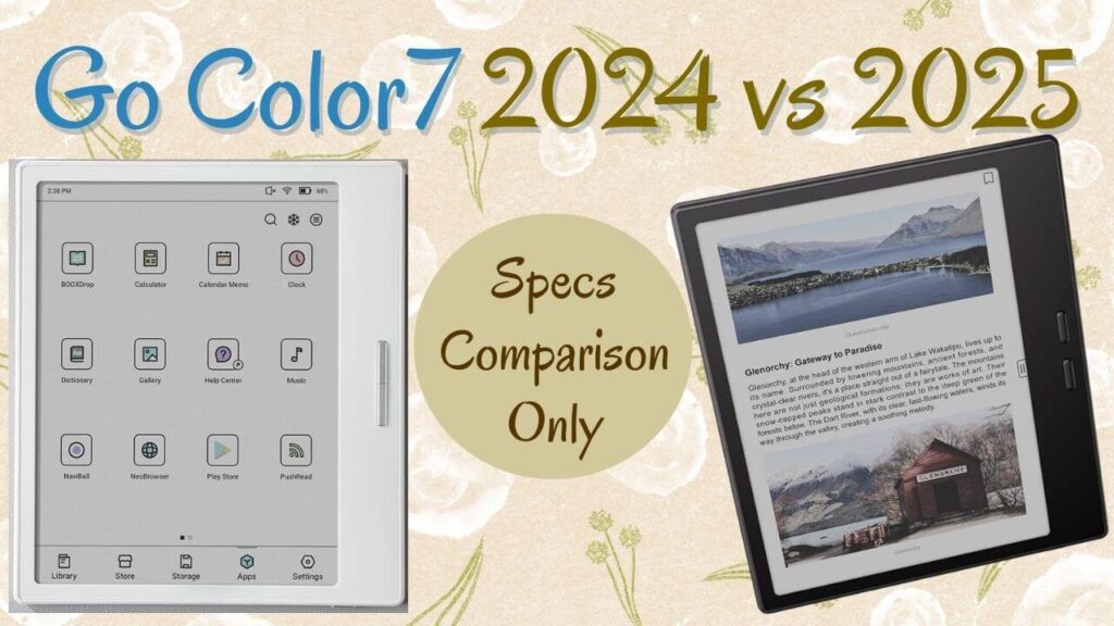 Boox Go 7 Color 2nd Gen 2025 vs Go7 Color 1st Gen (Specs