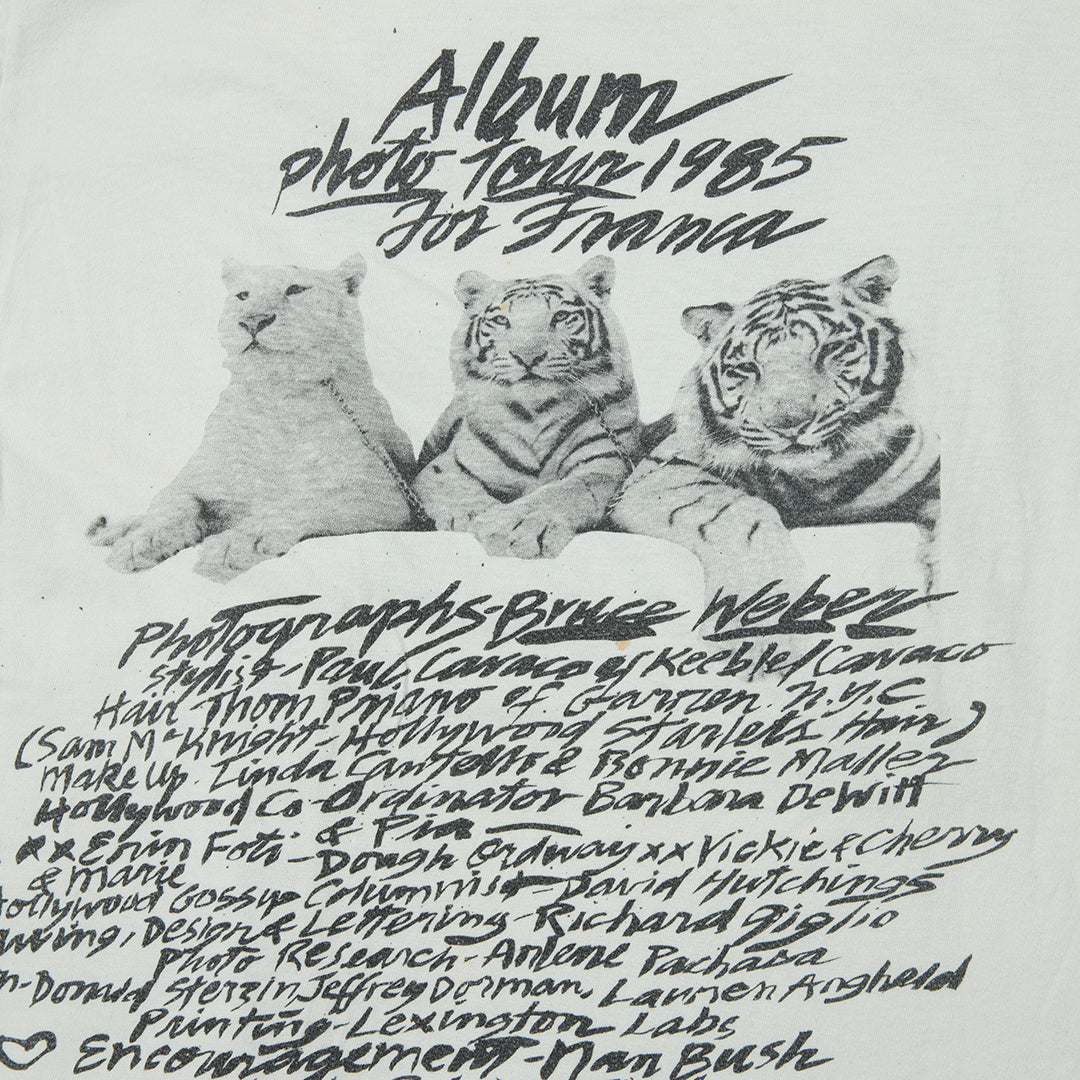 80s White tiger Photography by Bruce Weber t shirt-- – weber