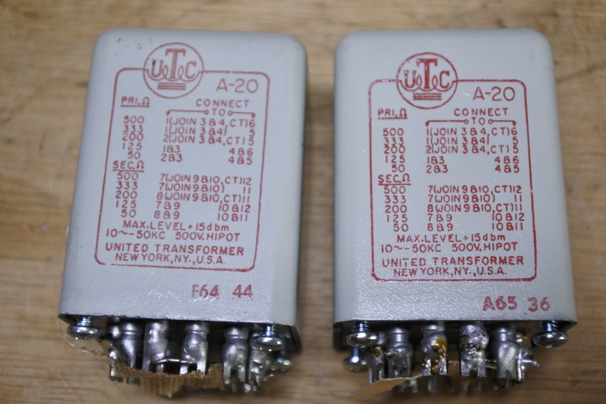 UTC A-20 Input transformers ￥66,000/Pair – WEC5 商品紹介（Picture
