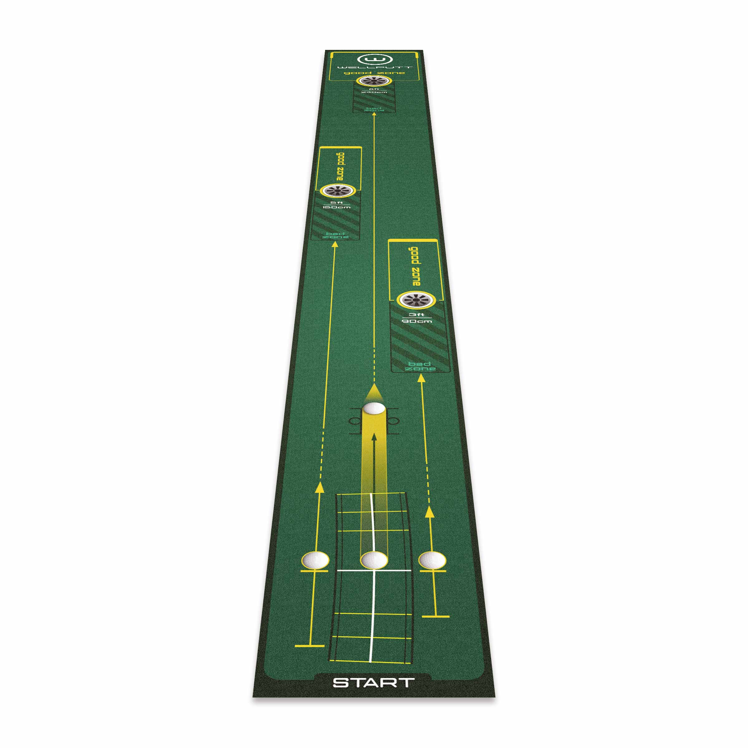 Putting training mat golf indoor - 10ft Start 2.0 | Wellputt