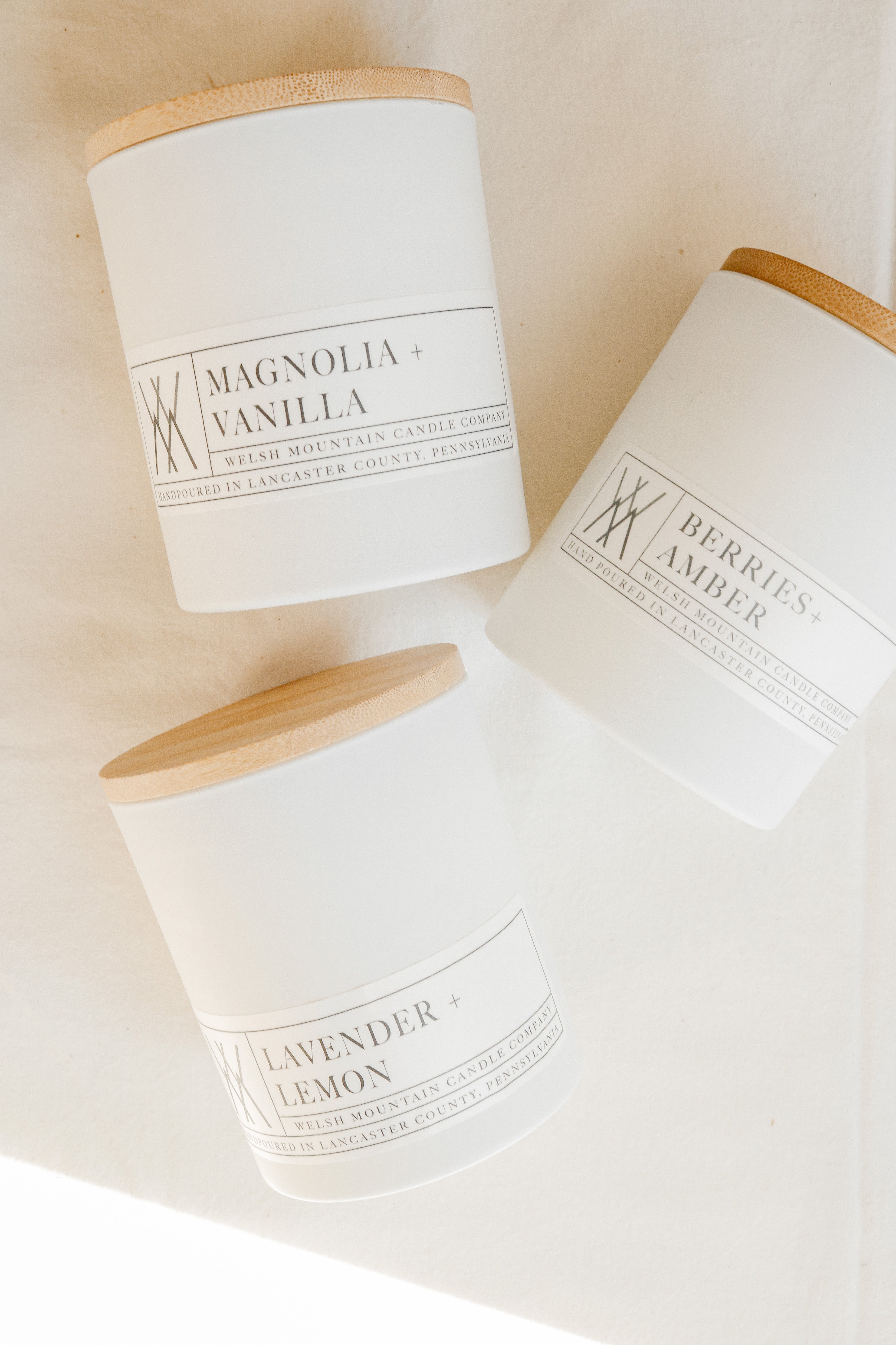 16oz. Coconut Wax Candle with Bamboo Lid-White – Welsh Mountain