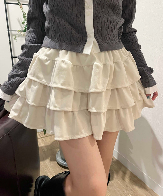ベロア3段フリルミニスカート – WEGO ONLINE STORE