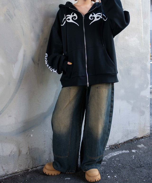 グラフィック裏起毛ZIPビッグパーカー｜WEGO（ウィゴー） – WEGO