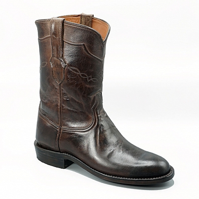 LAZARO BURNISHED MAD DOG GOAT ROPER IN CHOCOLATE : WEST