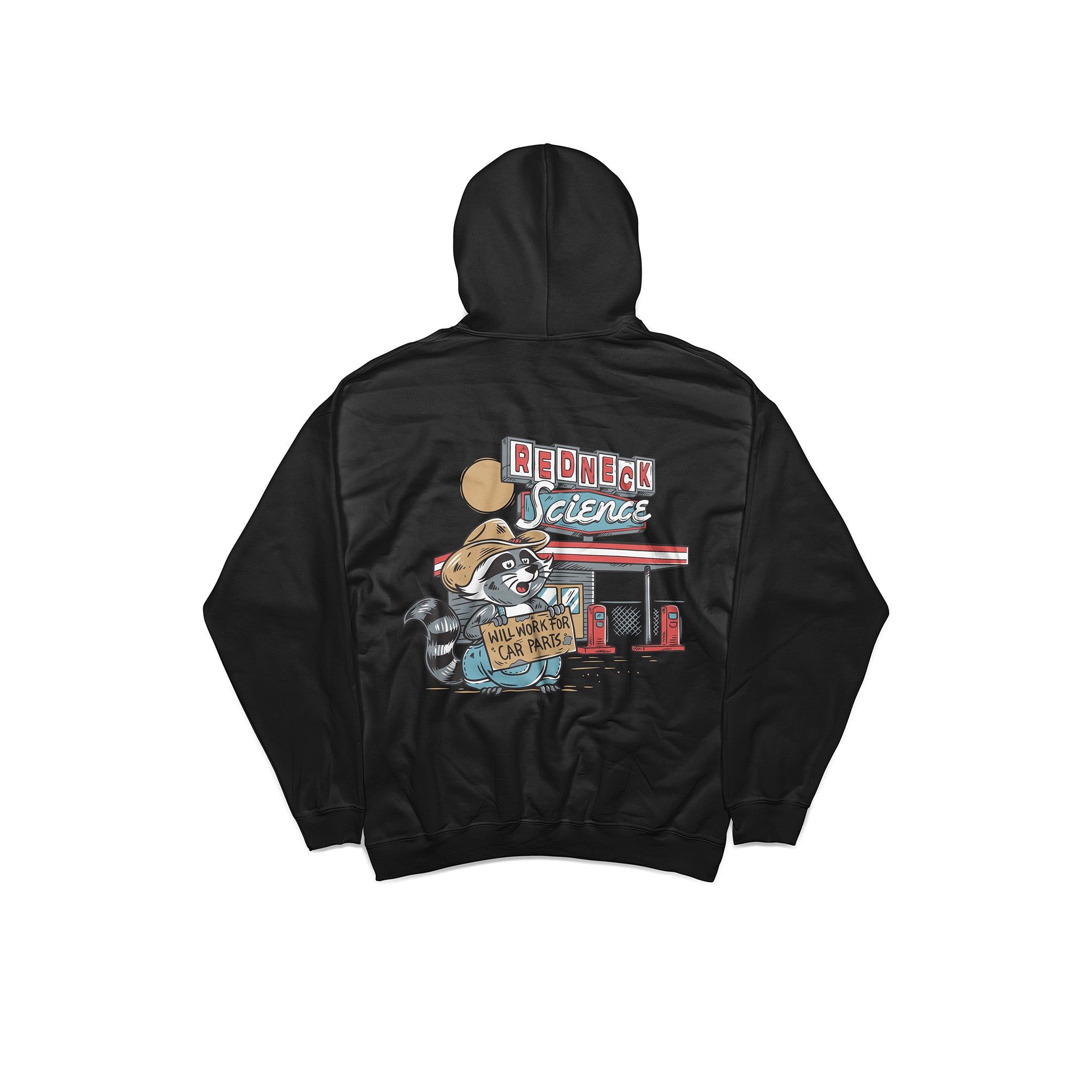 Will Work For Car Parts Racoon Hoodie – WestenGW