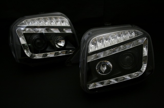 シャークヘッドライト JB23 ジムニー ブラック -