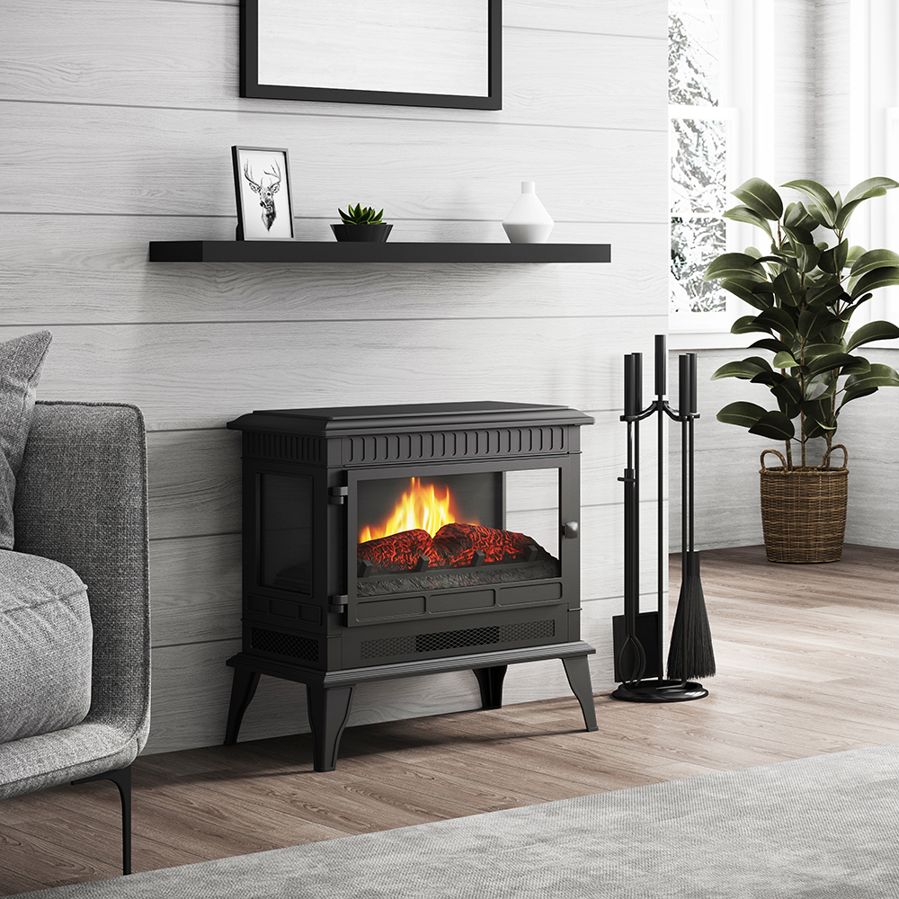Meadowview 24in Black Infrared Electric Stove Heater | Whalen