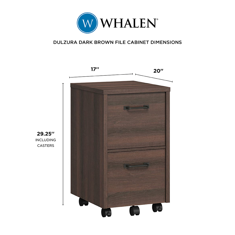 Dulzura 20in Dark Brown 2-Drawer Vertical File Cabinet | Whalen