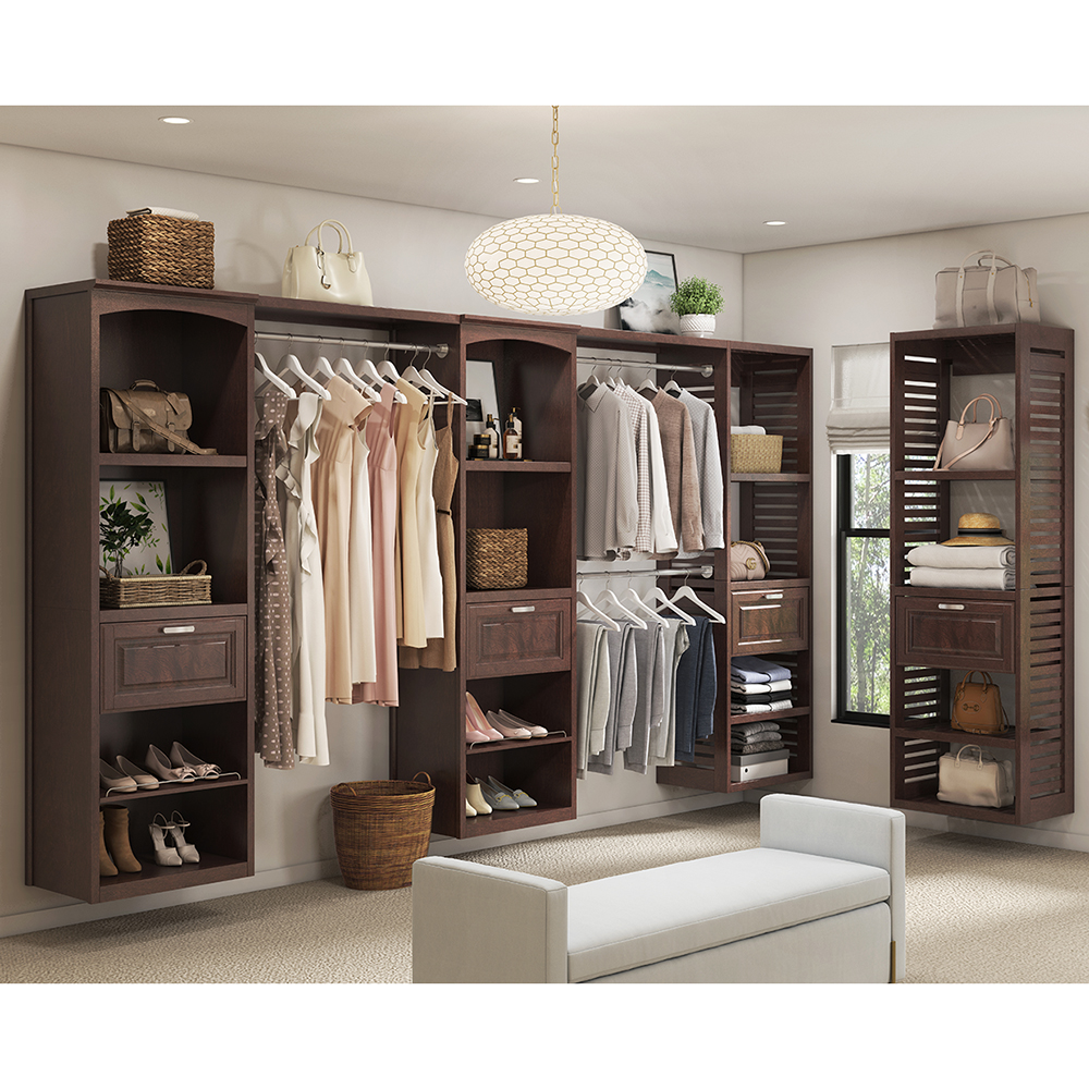 Hartford 8ft Java Wood Closet Kit | Whalen Furniture