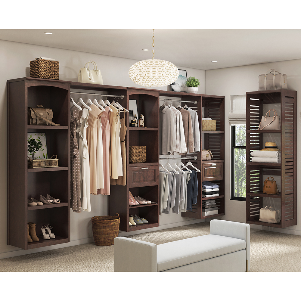Hartford 8ft Java Wood Closet Kit | Whalen Furniture