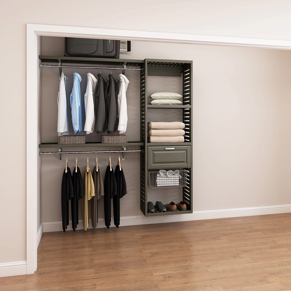Hartford 48in Java Ventilated Closet Shelf Kit | Whalen Furniture