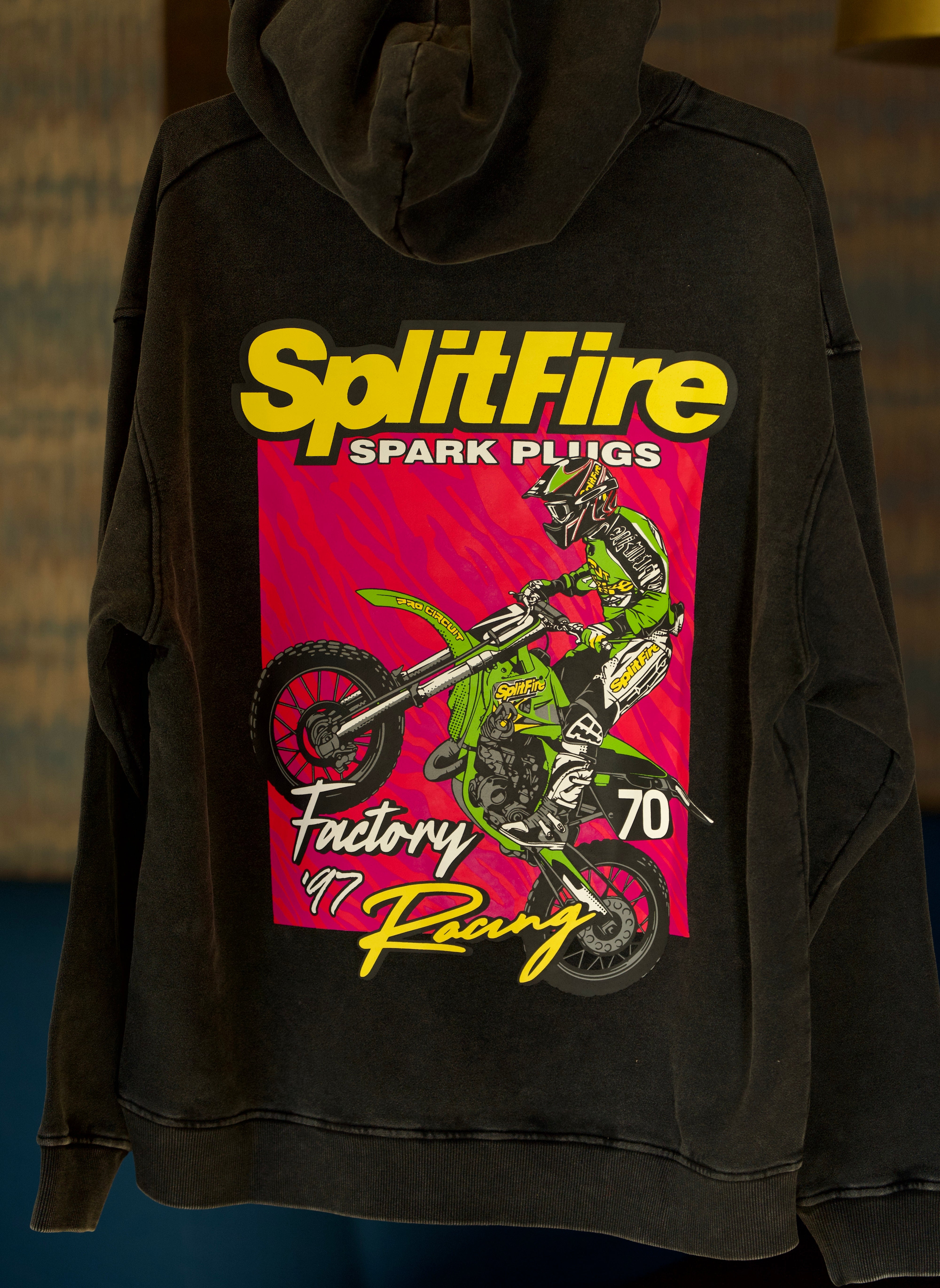97 Splitfire Factory Racing Hoodie- 400 GSM, Regular Fit – White