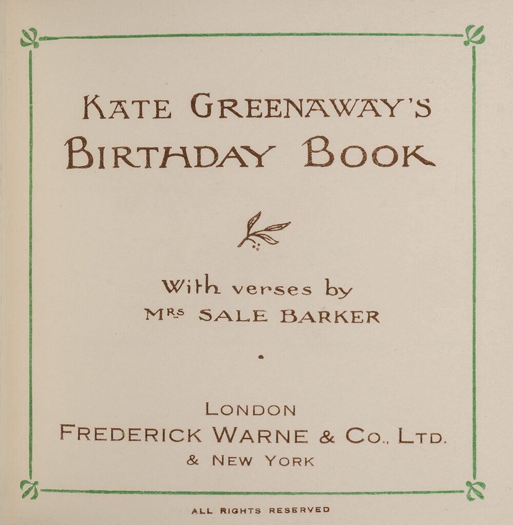 Kate Greenaway's Birthday Book | Kate Greenaway | Later edition