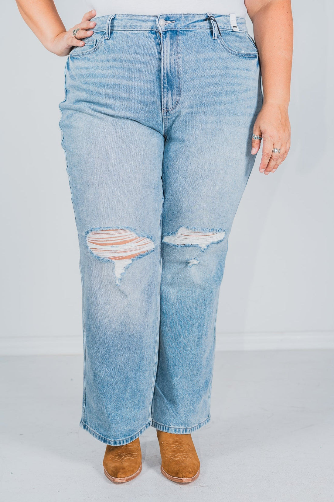 Judy Blue High Waist Rigid Magic Destroy 90's Straight Jeans