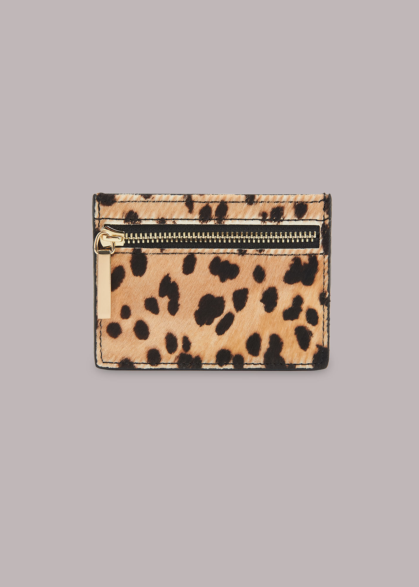 Leopard Print Zip Card Holder | WHISTLES | Whistles US |