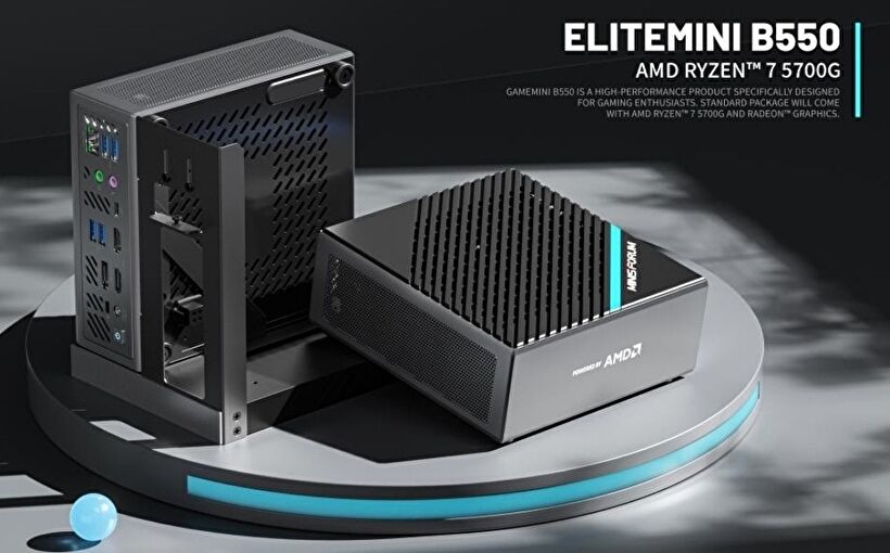 MINISFORUM B550の特徴。Ryzen 7 5700Gを搭載し拡張ドックも付属。電源