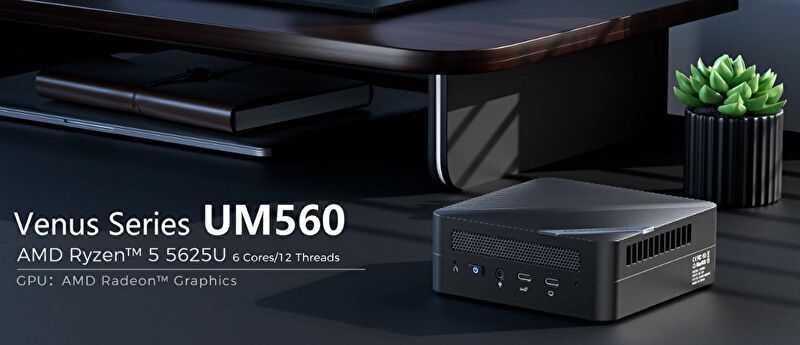 MINISFORUM UM560、AMD Ryzen 5 5625U搭載のミニPCが販売に。GaN 電源