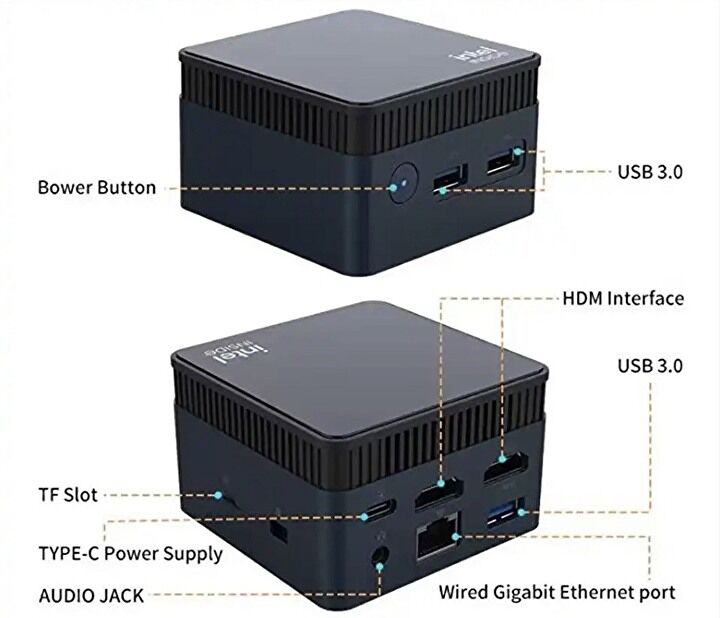 Alder Lake N100搭載、72mm角の極小ミニPC、DDR5 12GB RAM 256GB SSD