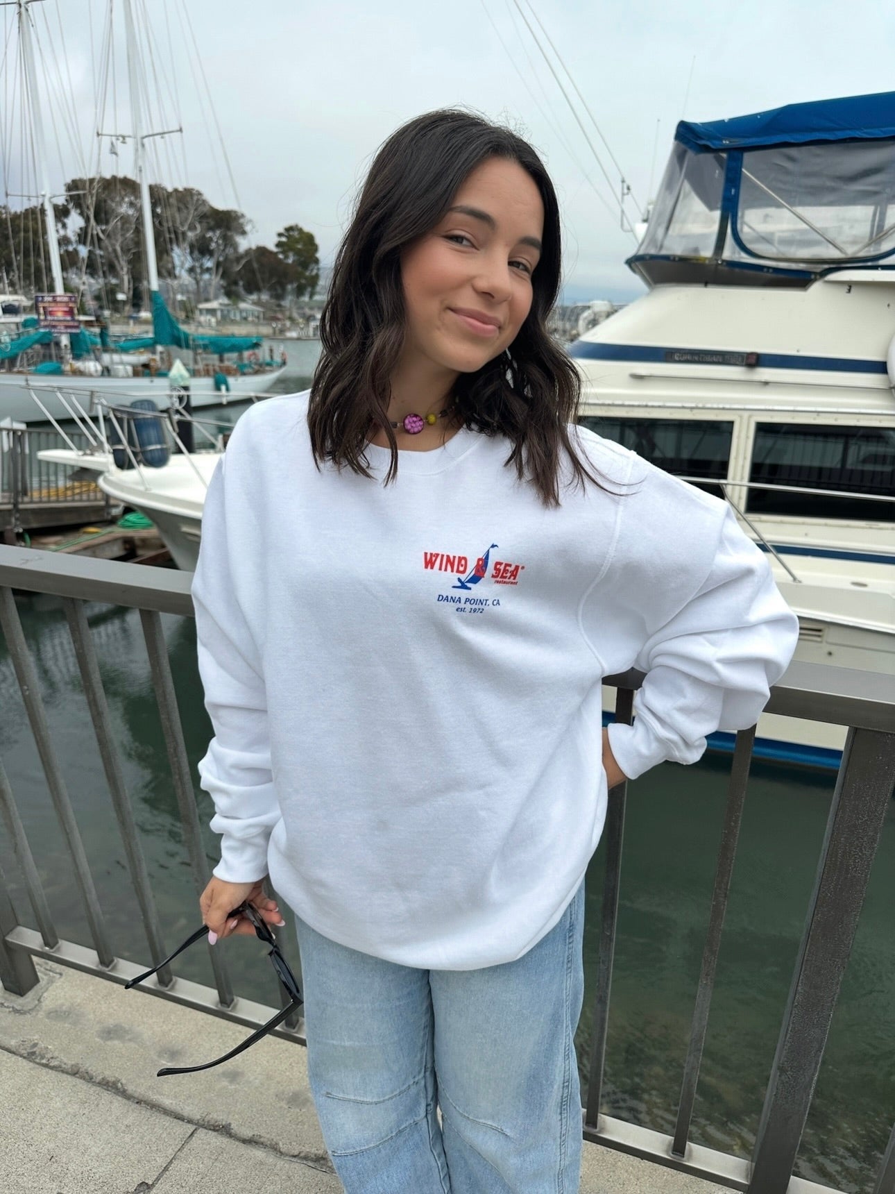 W&S White Crew Sweatshirt – Wind & Sea Restaurants, Inc.
