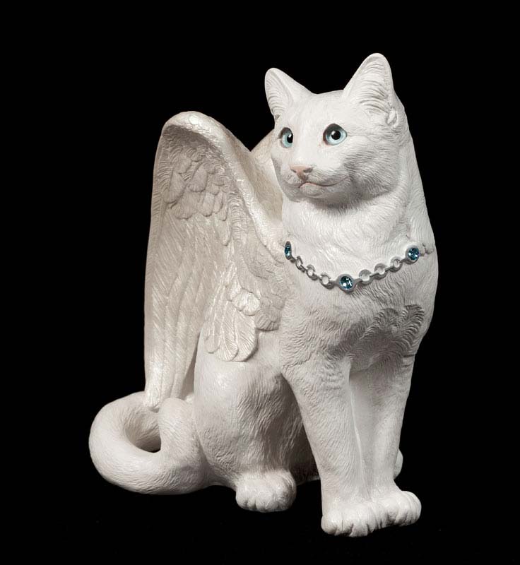 Large Bird-Winged Flip Flap Cat – Snow White – Windstone Editions