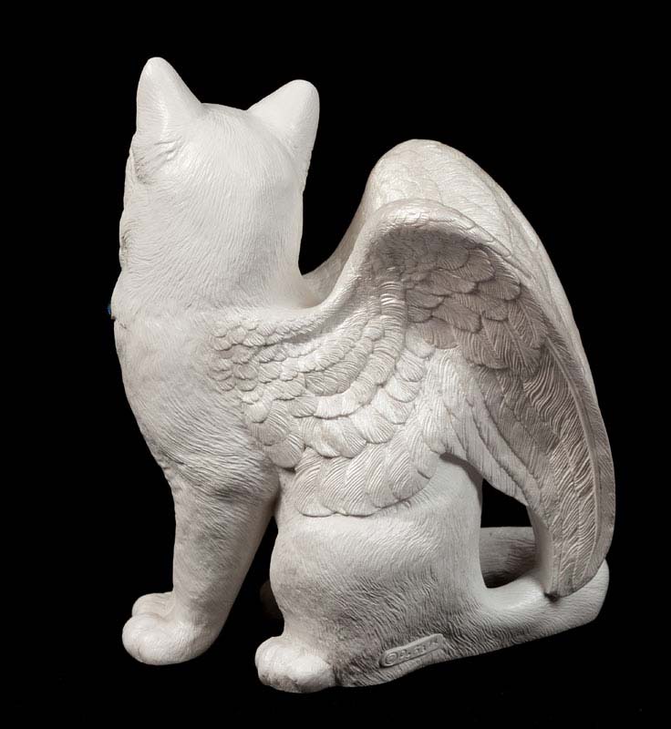 Large Bird-Winged Flip Flap Cat – Snow White – Windstone Editions