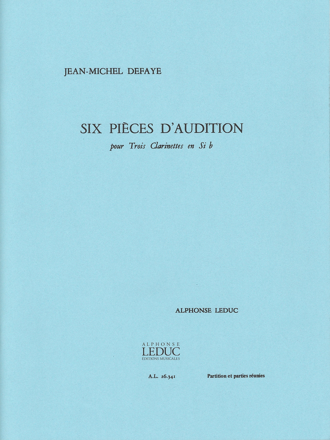 オーディションのための6つの小品（クラリネット3重奏）／Six Pieces d