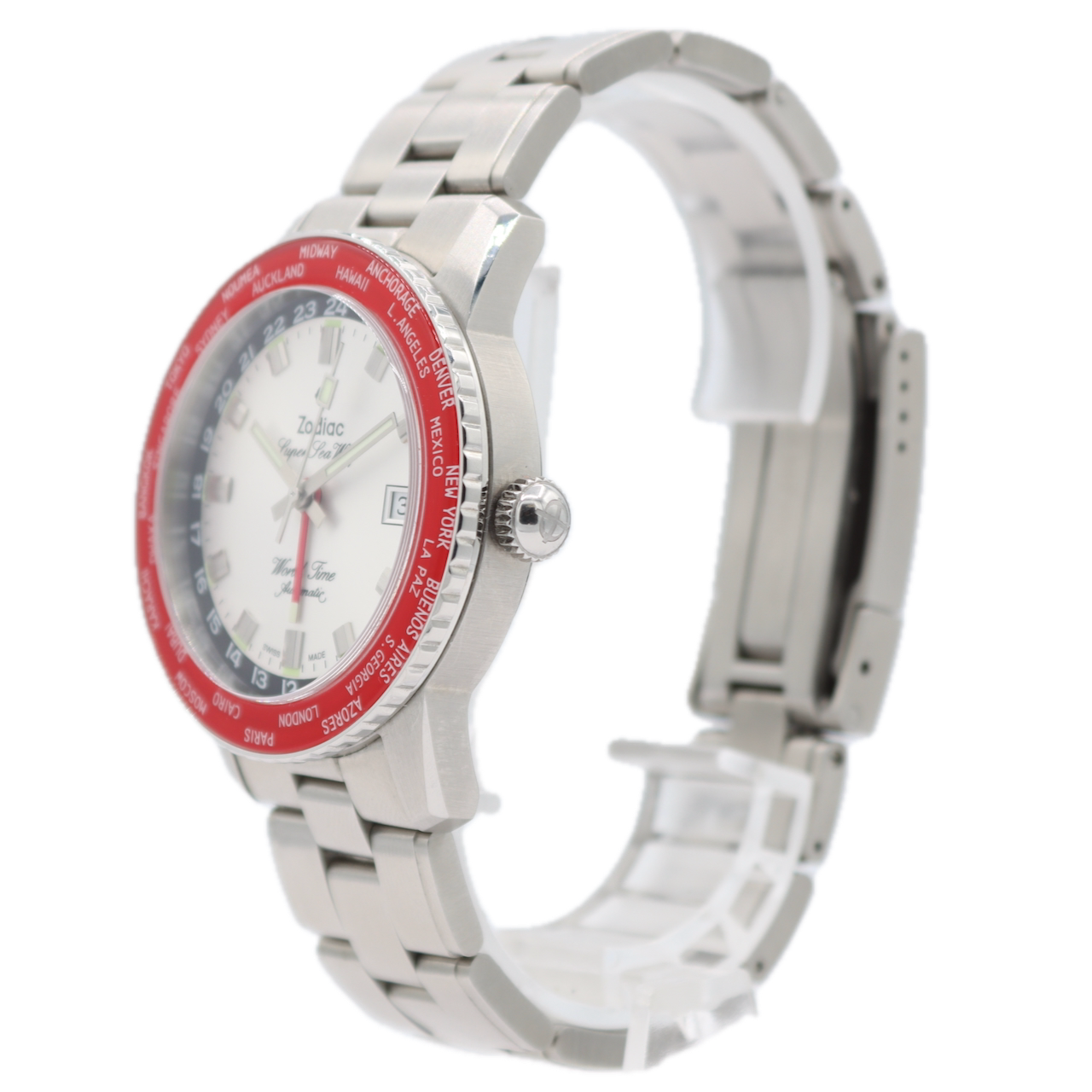 Zodiac Z09410 Super Sea Wolf Men's Automatic Wristwatch Swiss Steel W/