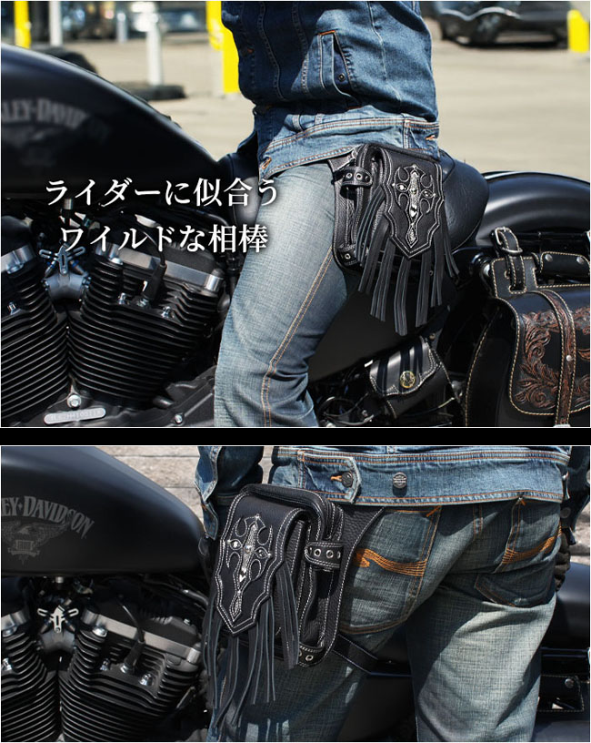 レザー ウエストバッグ レッグベルト付き レッグバッグ レッグポーチ