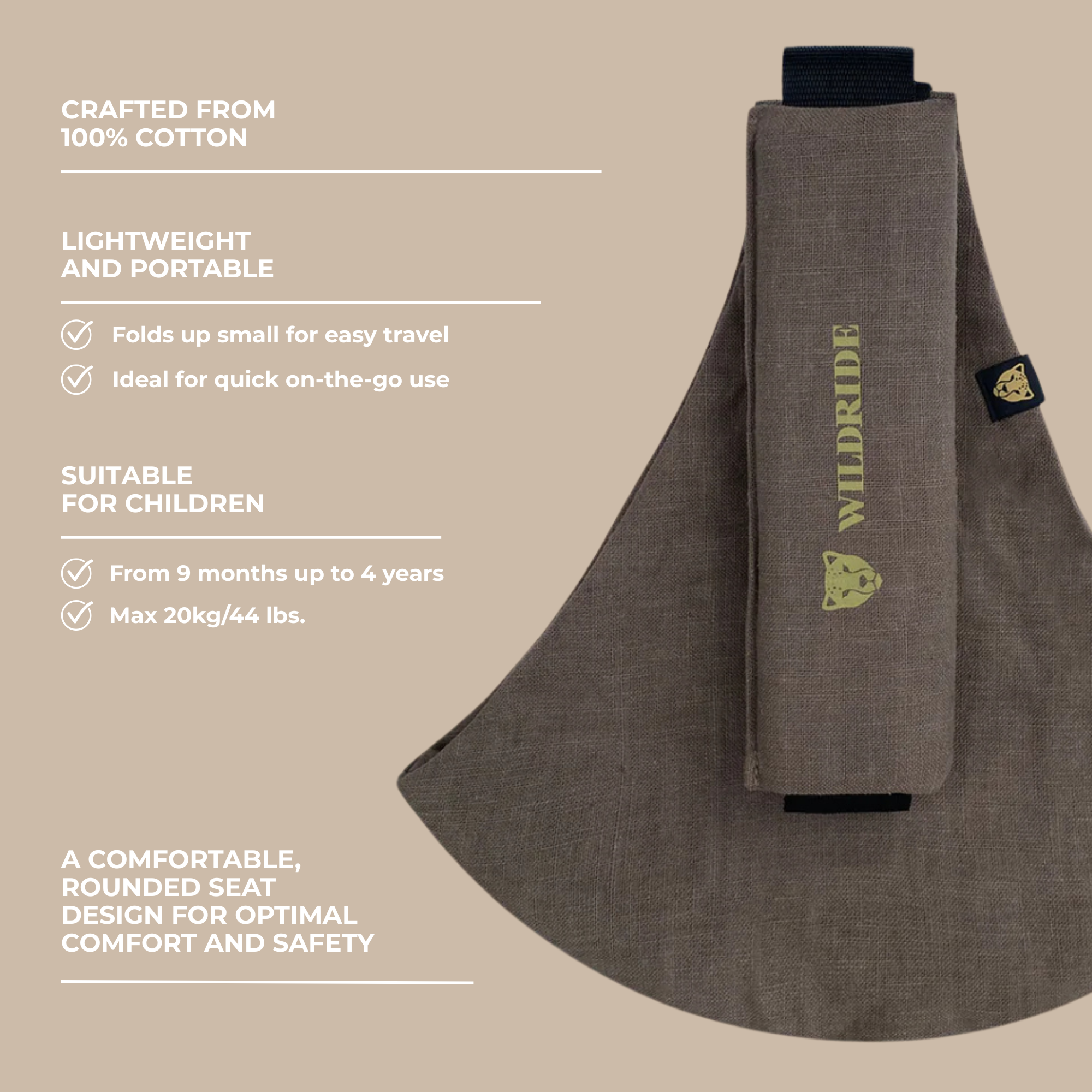 Toddler Carrier Linen Brown | Wildride – wildridecom