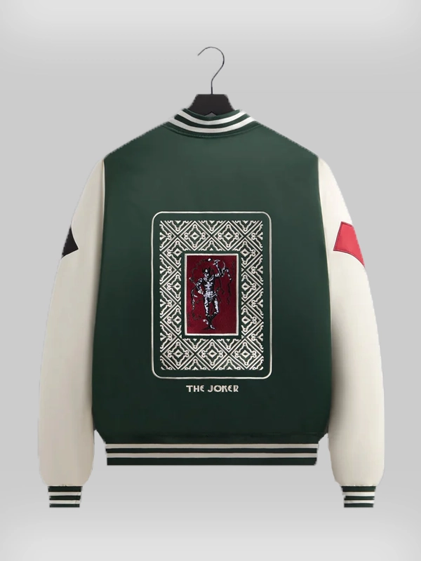 Batman Kith Joker Satin Bomber Jacket Green & White