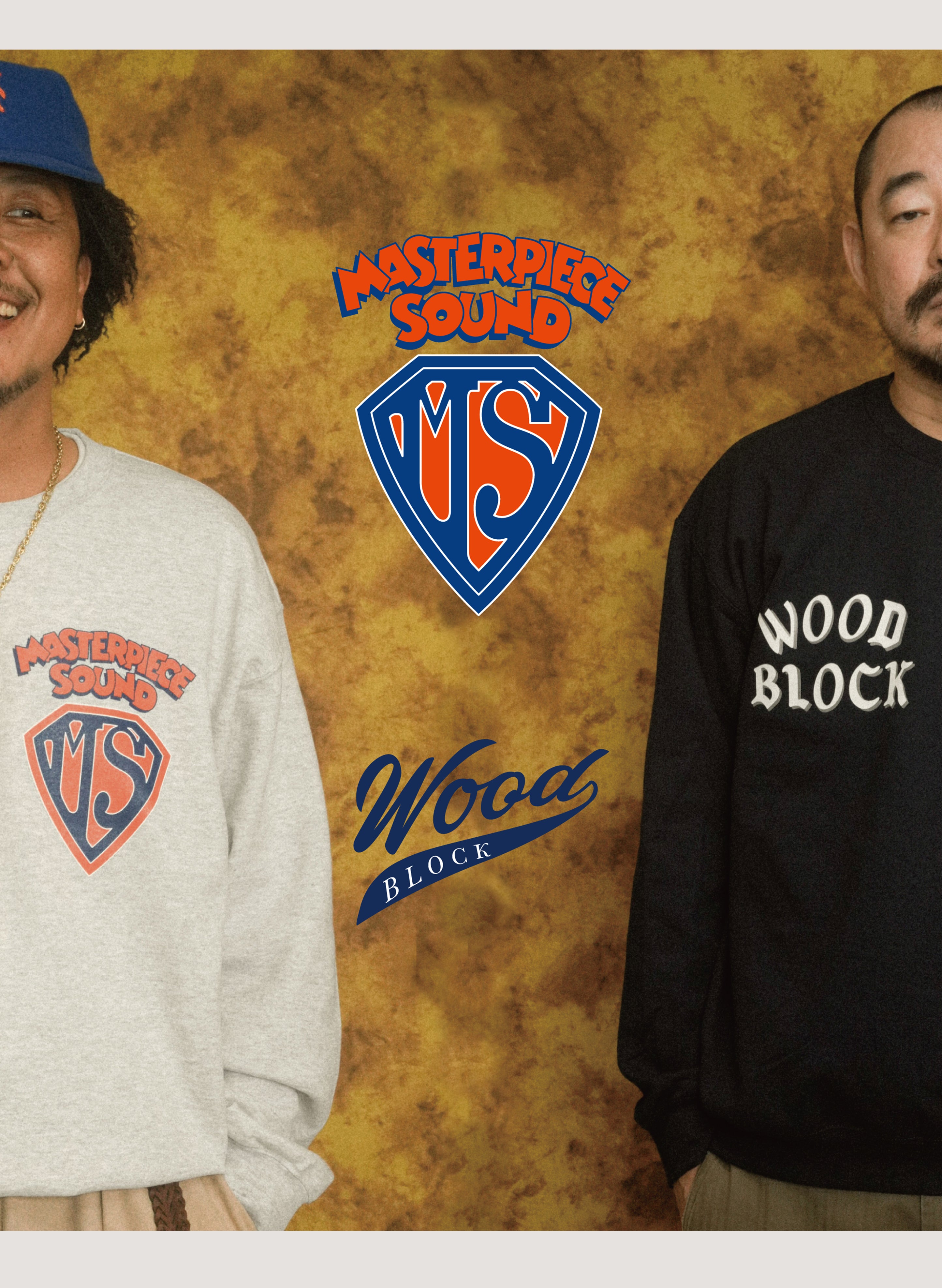 MASTERPIECE SOUND x WOODBLOCK CREW NECK SWEAT NAVY (WB-25AW-016)