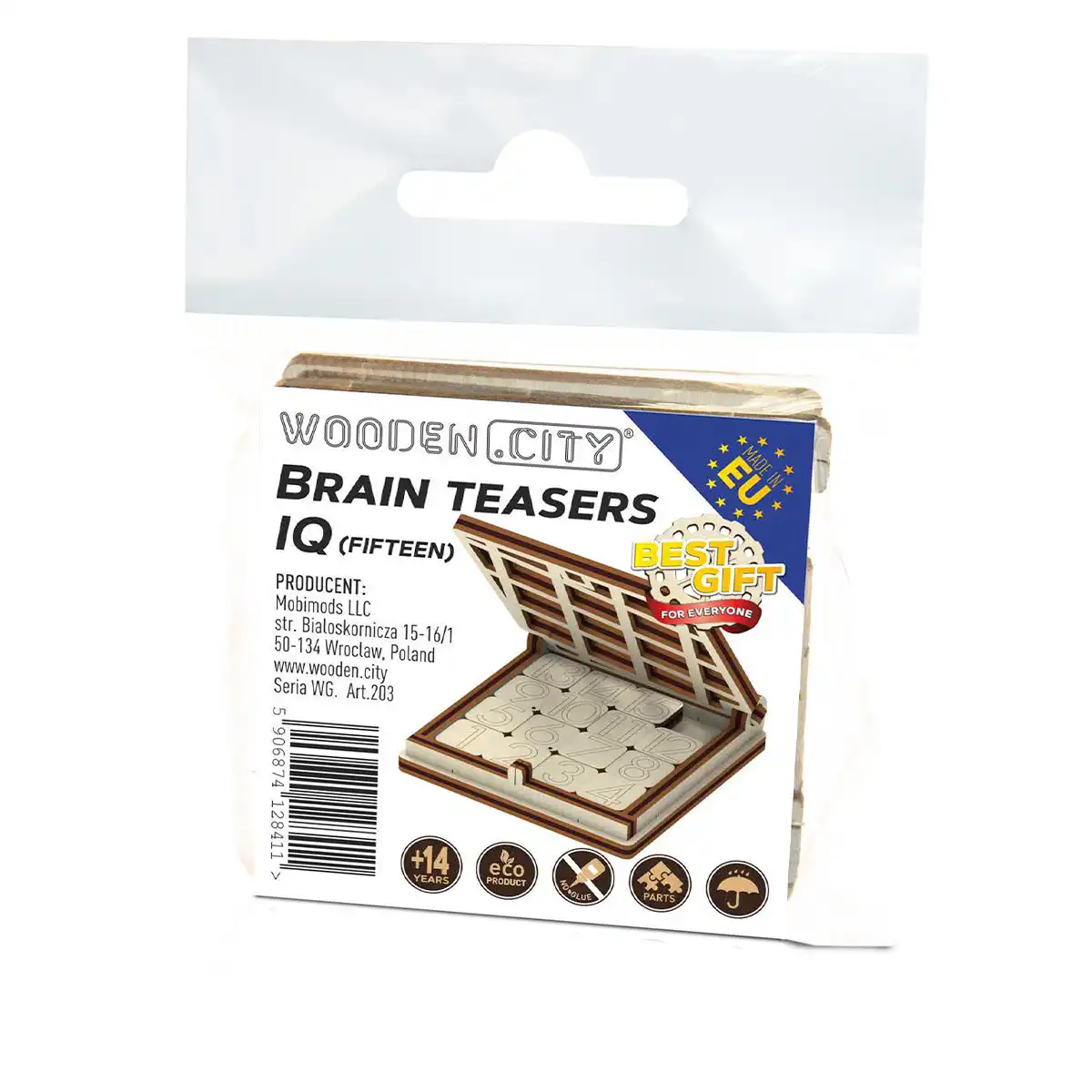 3D Wooden Game Puzzle - Brain Teasers IQ Fifteen Puzzle | Wooden.City