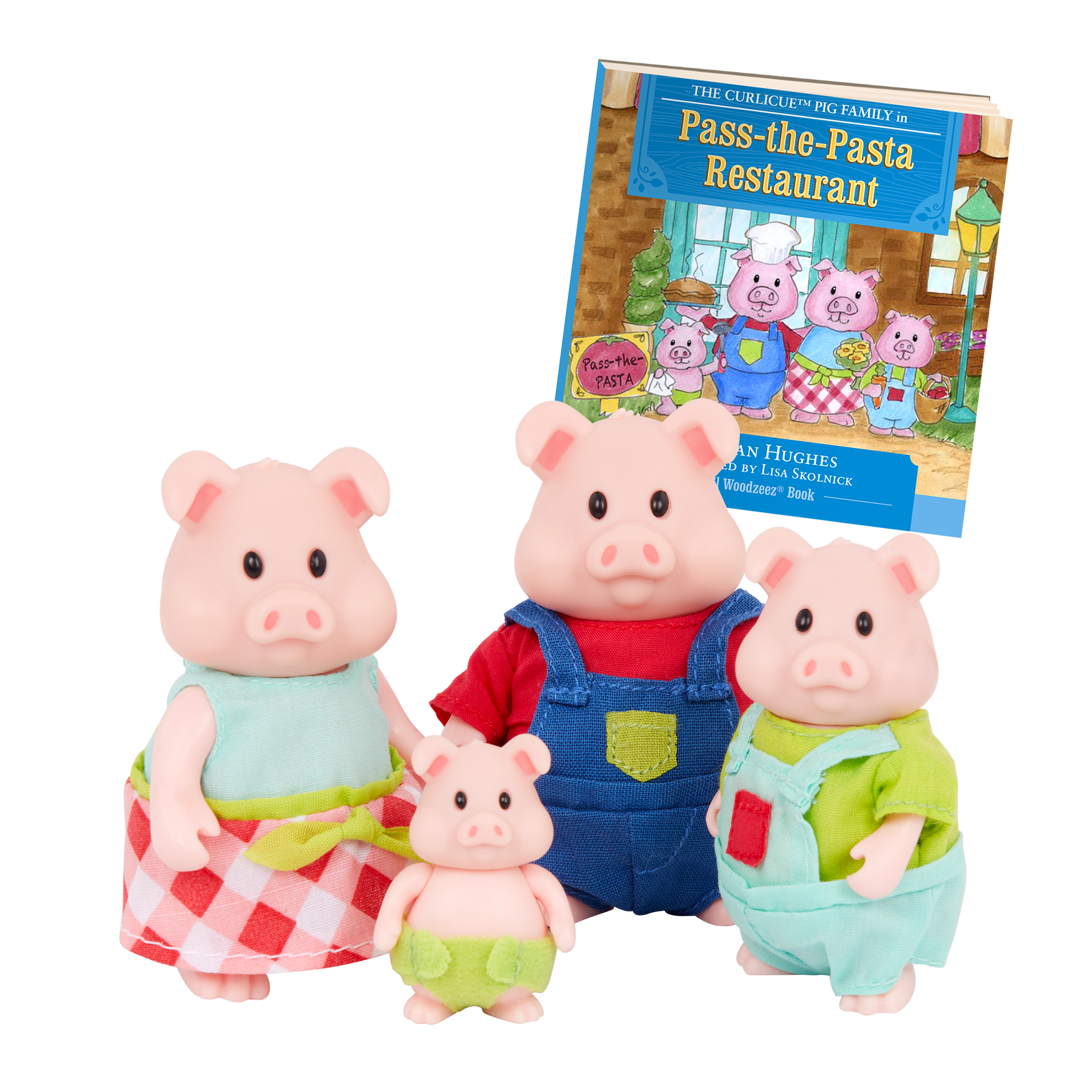 Curlicue Pig Family | Small Animal Figurines | Li'l Woodzeez