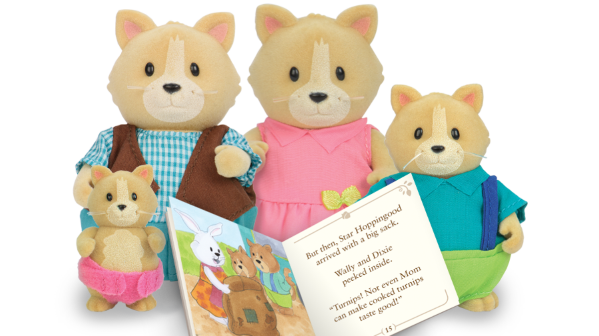 Whiskerelli Cat Family |Small Animal Figurines | Li'l Woodzeez