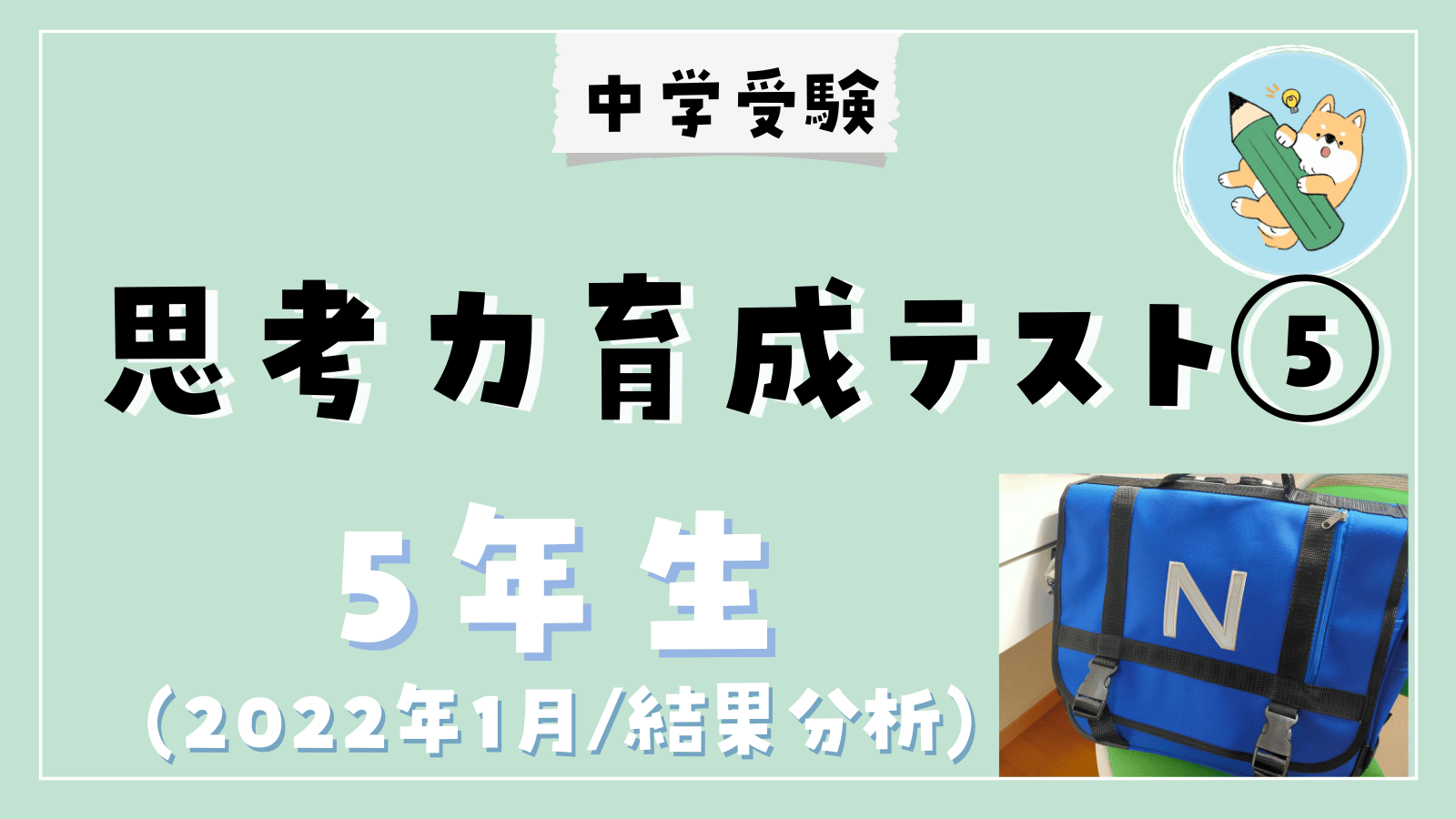 中学受験】日能研 思考力育成テスト⑤(1/22•小5) 結果分析 | ポチたま