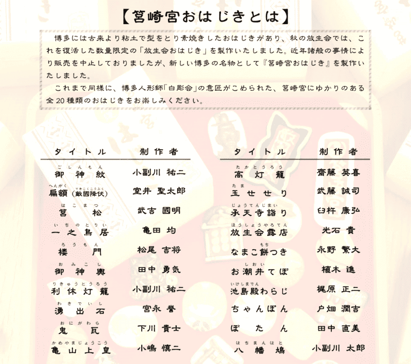 放生会のおはじきとは？博多人形の職人のワザが光る縁起物とは - Work