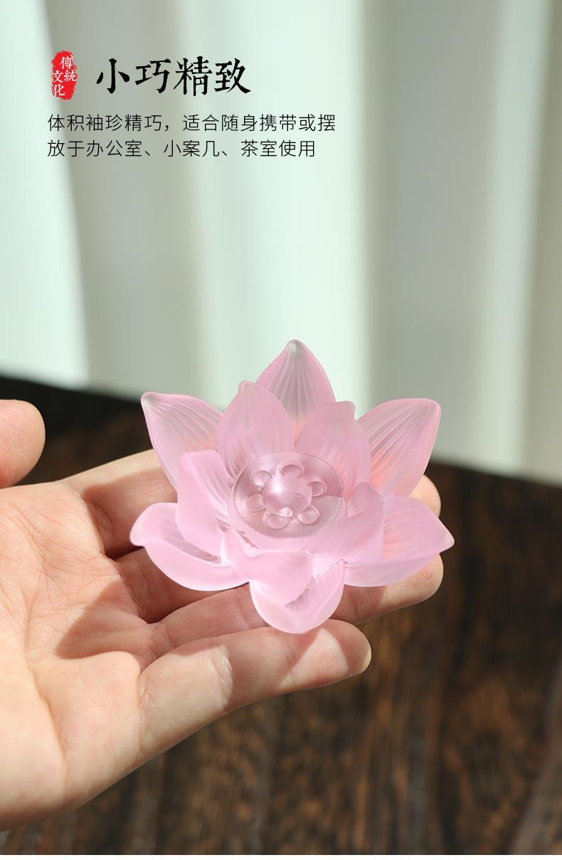 硝子の蓮香炉 Grass lotus flower Incense Holder】中国お香 お香立て